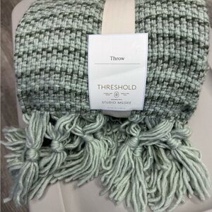 Threshold Green Woven Throw Blanket